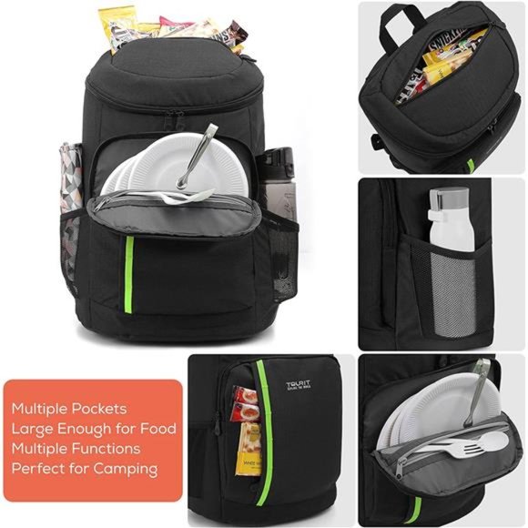 TOURIT Cooler Backpack 30 Cans Lightweight Insulated Backpack Cooler Leak-Proof - Picture 3 of 5